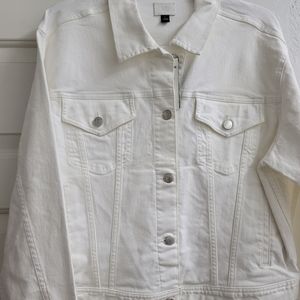 New Lauren by Ralph Lauren White Denim Jacket Lrg